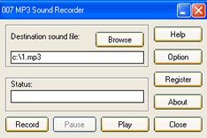 007 MP3 Sound Recorder 1.3 screenshot