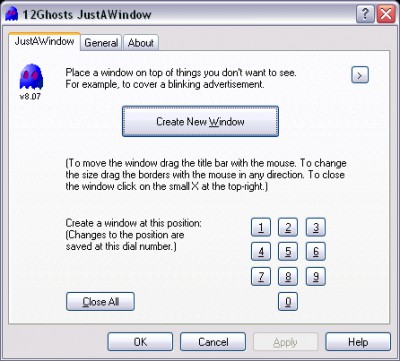 12Ghosts JustAWindow 9.70 screenshot