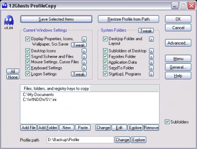 12Ghosts ProfileCopy 9.70 screenshot