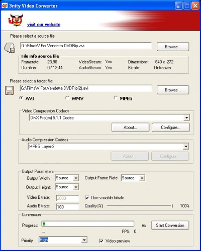 3nity Video Convert 1.0 screenshot