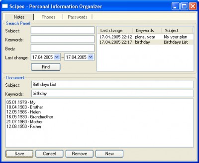 A-class Organizer 1.00 screenshot