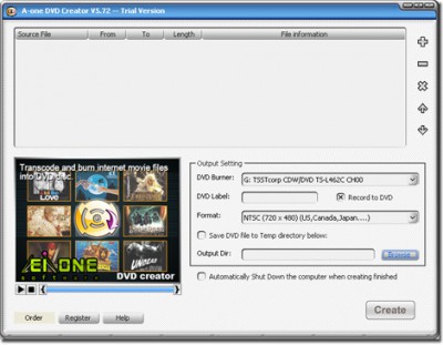 A-one DVD Creator 7.6.3 screenshot