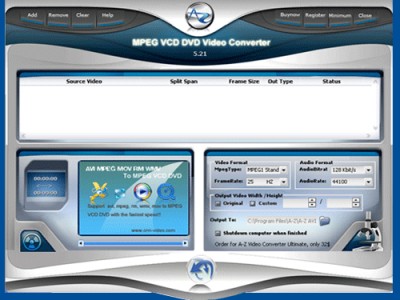 A-Z MPEG VCD DVD Video Converter 4.22 screenshot