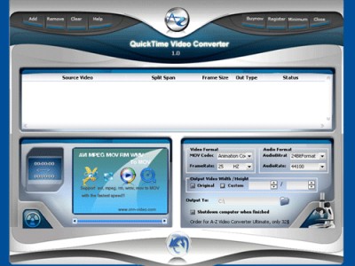 A-Z QuickTime Video Converter 4.37 screenshot