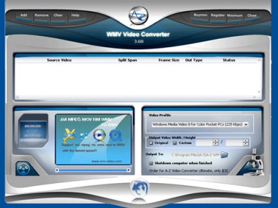 A-Z WMV Video Converter 4.28 screenshot