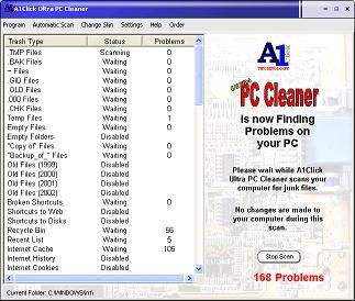 A1Click Ultra PC Cleaner 1.03.06 screenshot