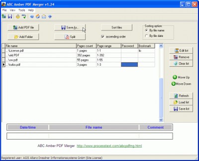 ABC Amber PDF Merger 3.05 screenshot