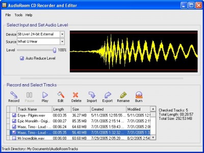 ABS AudioRoom CD Recorder and Editor 3.2.9 screenshot