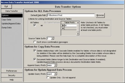 Access Data Transfer Assistant 2000 3.3 screenshot