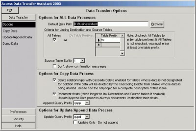 Access Data Transfer Assistant 2003 3.3 screenshot