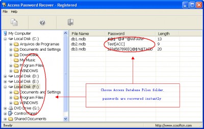 Access Password Recover 1.62 screenshot