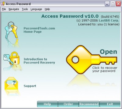 Access Password 10.1.6805 screenshot