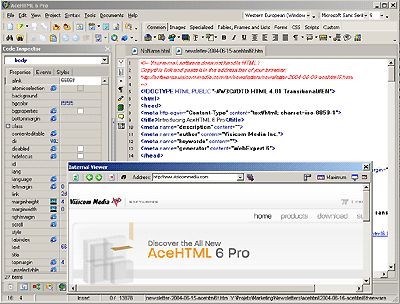 AceHTML Pro 6.50.2 screenshot