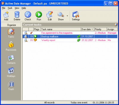 Active Date Manager 2.0 screenshot