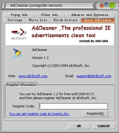 AdCleaner 1.2 screenshot