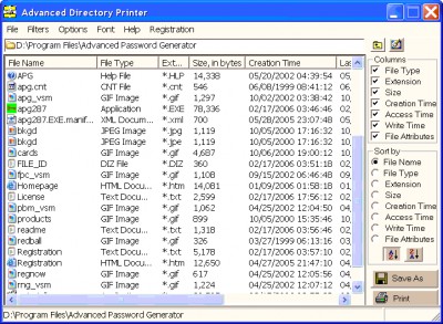 Advanced Directory Printer 1.83 screenshot