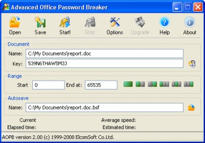 Advanced Office Password Breaker 3.02 screenshot