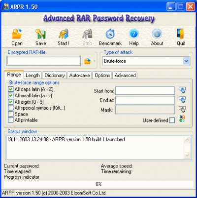 Advanced RAR Password Recovery 4.54.55 screenshot