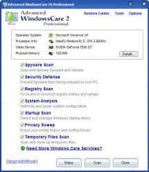 Advanced WindowsCare Professional 2.72 screenshot