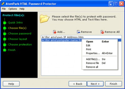 AeroTags HTML Password Protector 1.22 screenshot
