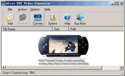 Alive PSP Video Converter 1.8.2.8 screenshot