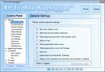 All In One Keylogger 3.4001 screenshot