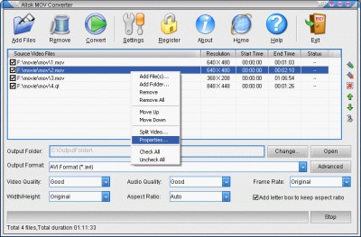 Allok MOV Converter 4.6.0529 screenshot