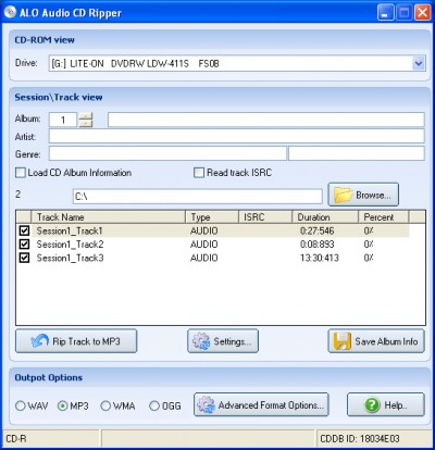 ALO Audio CD Ripper 3.0.253 screenshot