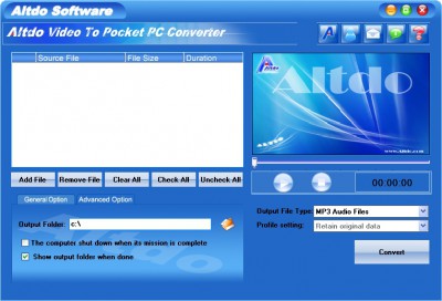 Altdo Video to Pocket PC Converter 4.1 screenshot