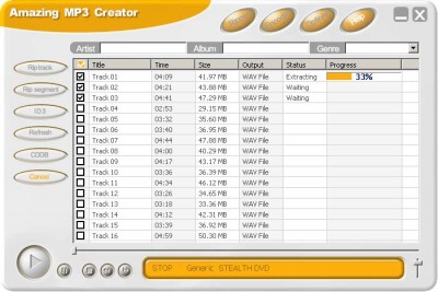 Amazing MP3 Creator V2.20 screenshot