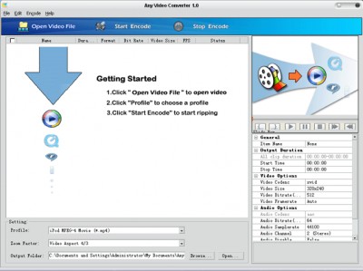 Any Video Converter 1.31 screenshot