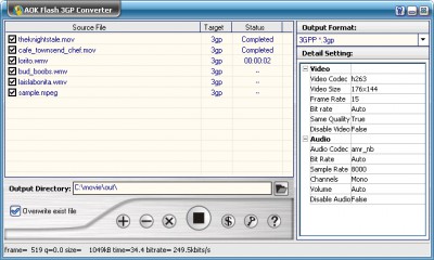 AOK Flash 3GP Video Converter 1.4 screenshot