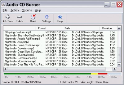 Audio CD Burner 1.50 screenshot