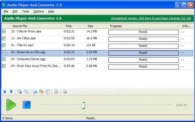 Audio Player and Converter 1.0 screenshot