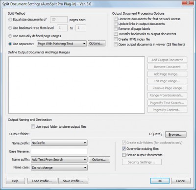 AutoSplit Plug-in for Adobe Acrobat 3.2 screenshot