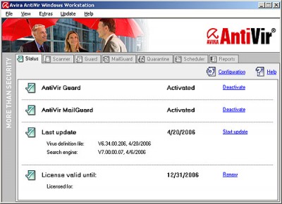 Avira AntiVir Windows Workstation 7.06.00.50 screenshot