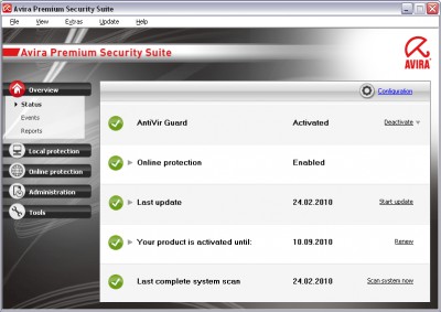 Avira Premium Security Suite 10.2.0.668 screenshot