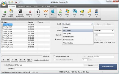 AVS Audio Converter 7.0.1.477 screenshot