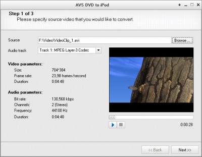 AVS DVD to iPod 1.5.1.82 screenshot