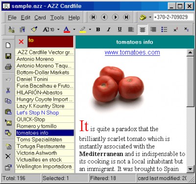 AZZ Cardfile 3.0 screenshot