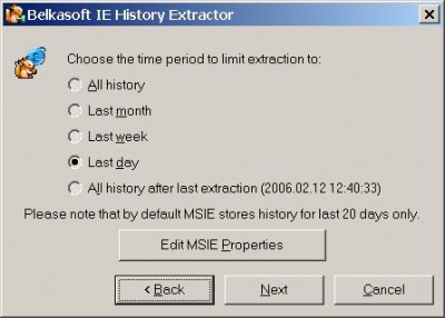 Belkasoft IE History Extractor 2.01 screenshot