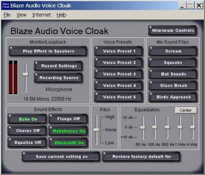 Blaze Audio Voice Cloak 1.1 screenshot