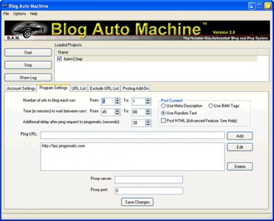 Blog Auto Machine 2.0 screenshot