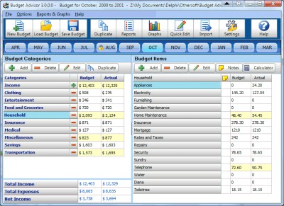 Budget Advisor 3.0.8.0 screenshot