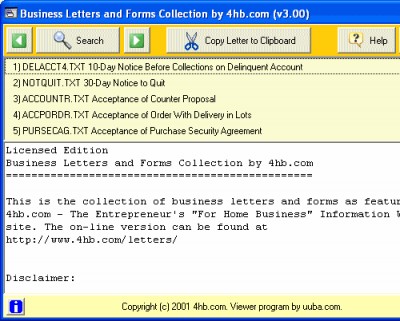 Business Letters and Forms Collection by 4hb.com 3.00b screenshot