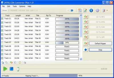 CDA Converter Plus 1.0 screenshot