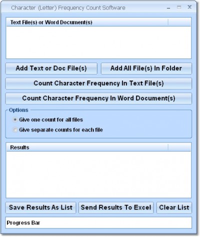 Character (Letter) Frequency Count Software 7.0 screenshot