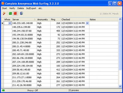 Complete Anonymous Web Surfing 3.3 screenshot
