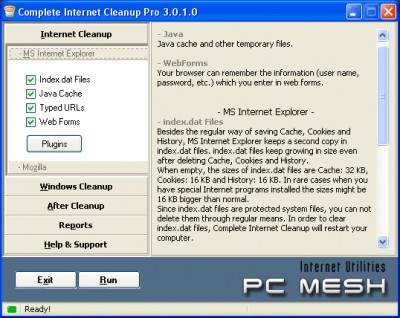 Complete Internet Cleanup Lite 3.1.0 screenshot
