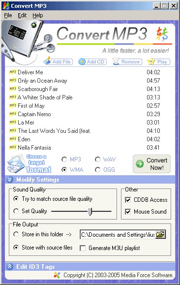 Convert MP3 3.0.2 screenshot